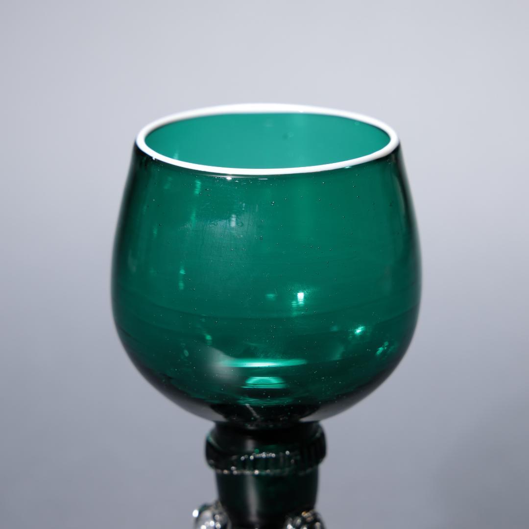 アンティークグラス　レーマーグラス　グリーン白縁　R1342ダI