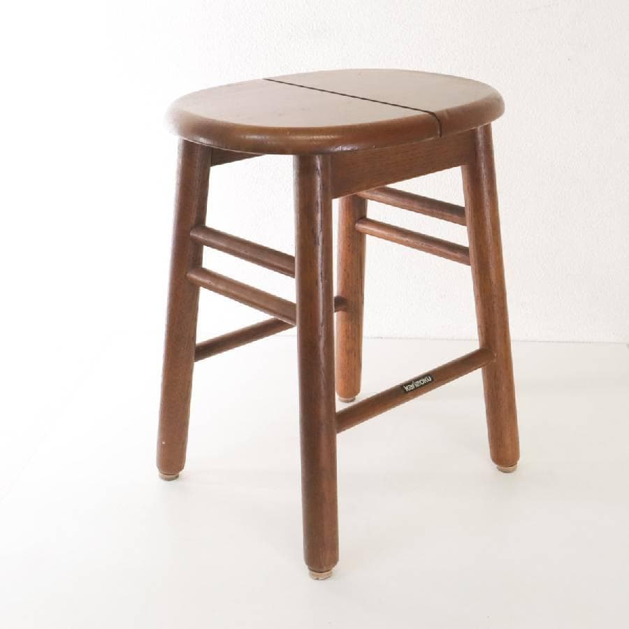 2脚セットカリモク家具 ロースツール 高さ43cm 北欧スタイルヴィンテージ 2