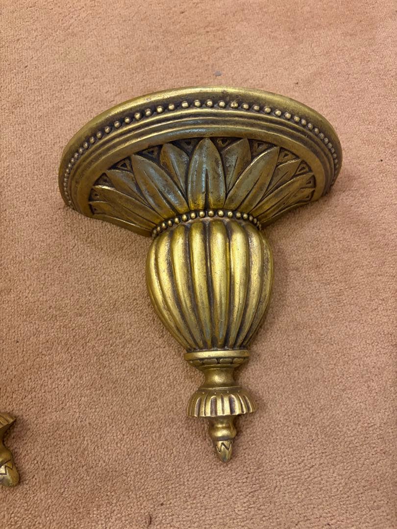 ミッドセンチュリーゴールド壁掛け2個セットビンテージ