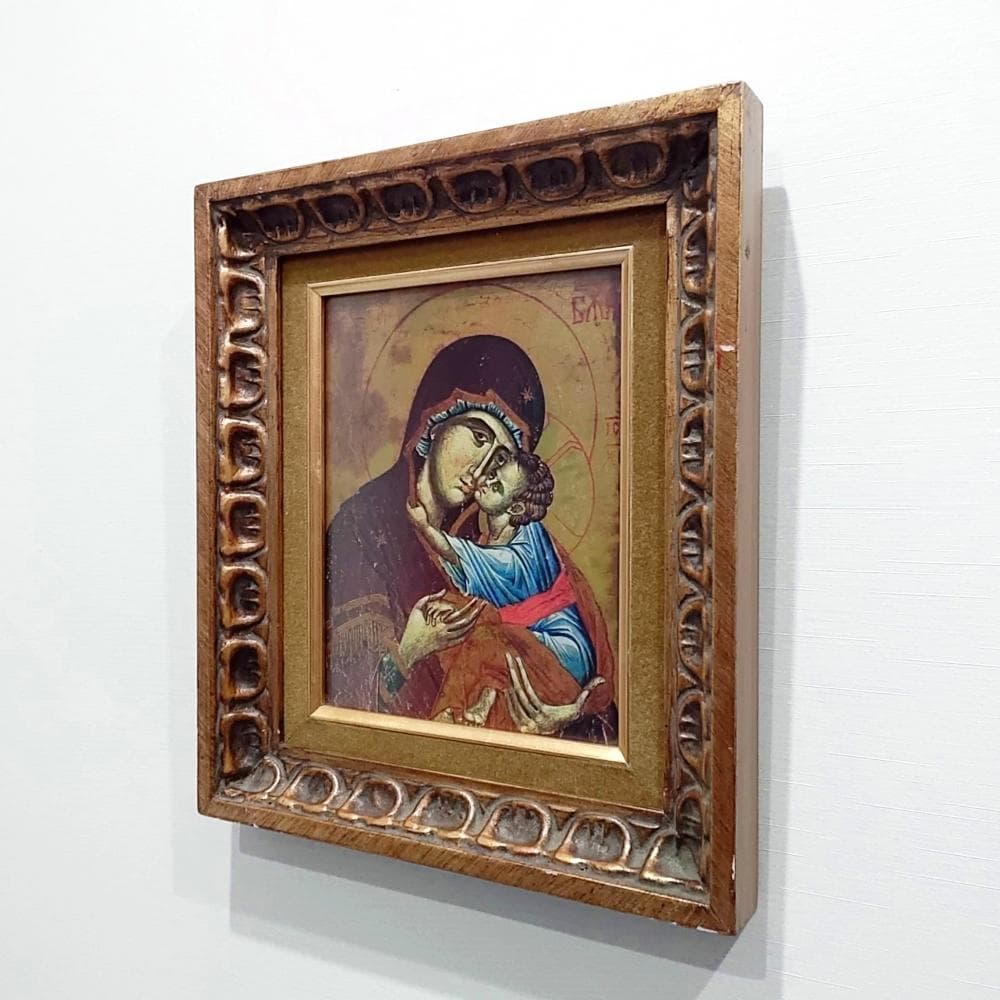 ウラジーミルの生神女　憐みの聖母　イコン　アメリカ　ロシア正教会　複製　復刻　額