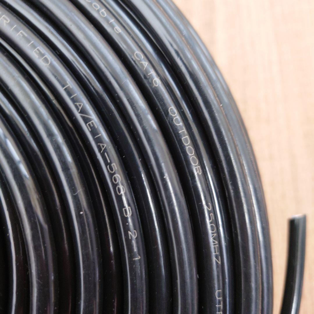 100m PoE防犯カメラ対応 Cat6 屋外高耐久LANケーブル コネクタ無し