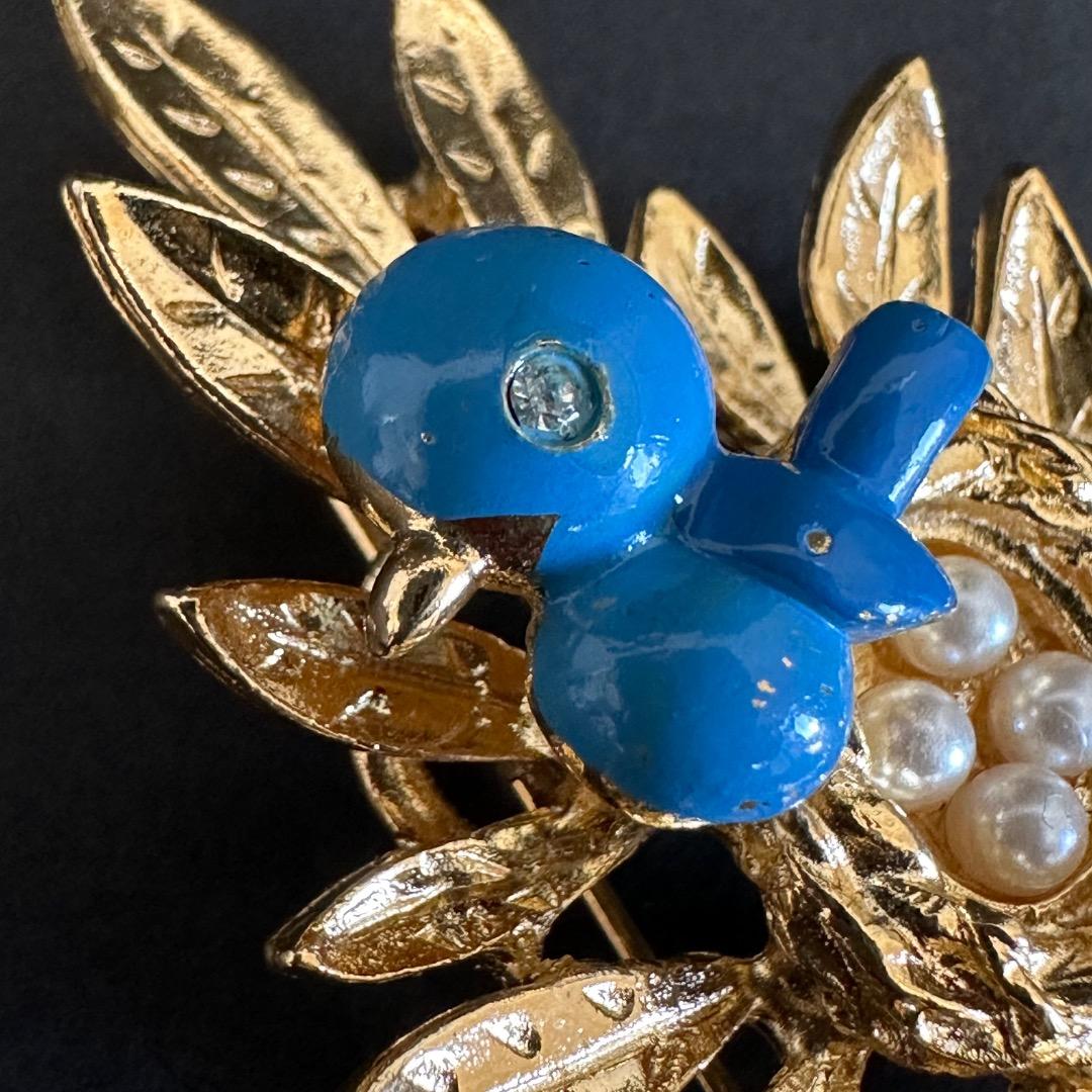 TRIFARI トリファリ ブローチ 青い鳥 しあわせの青い鳥 米国 ブルー