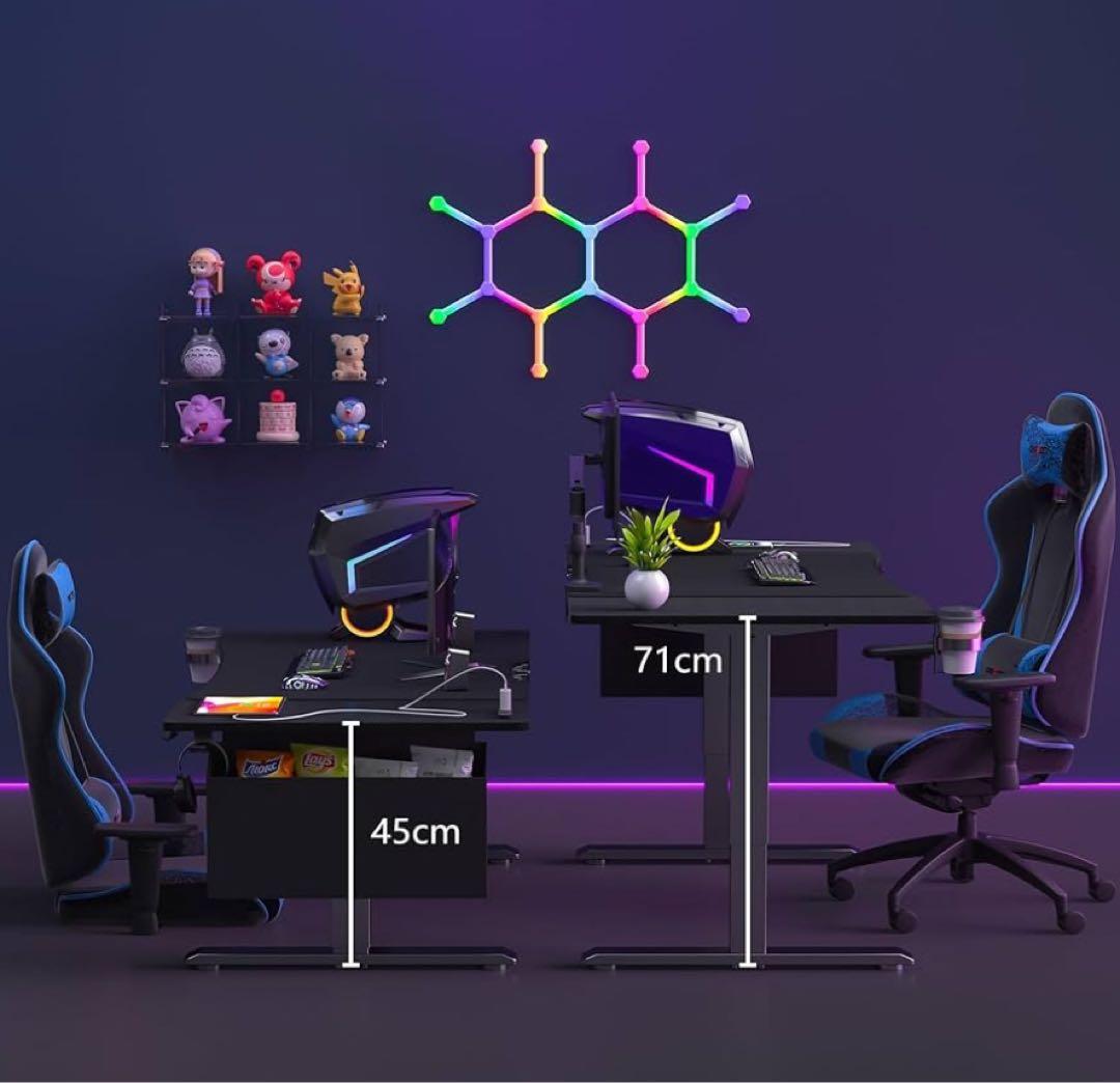ゲーミングデスク 電動 昇降デスク 幅120*奥行60*高さ45~71cm