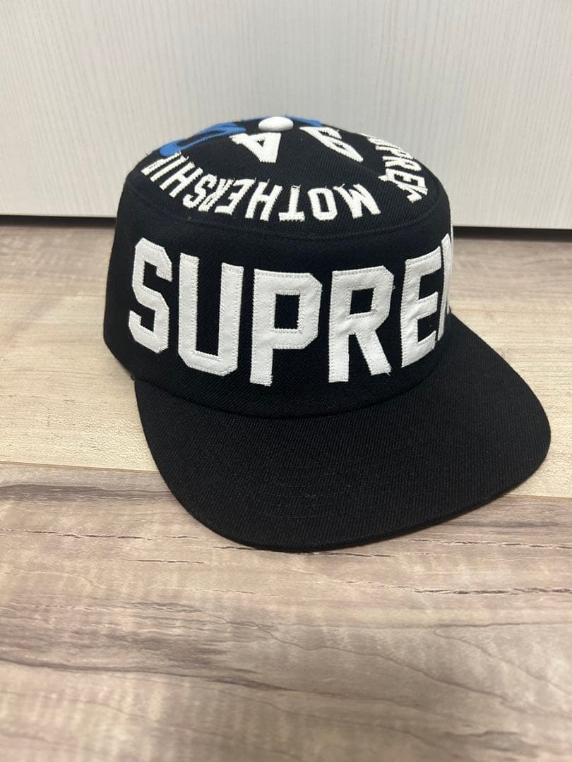 シュプリーム キャップ ロゴ刺繍 ブラック フリー