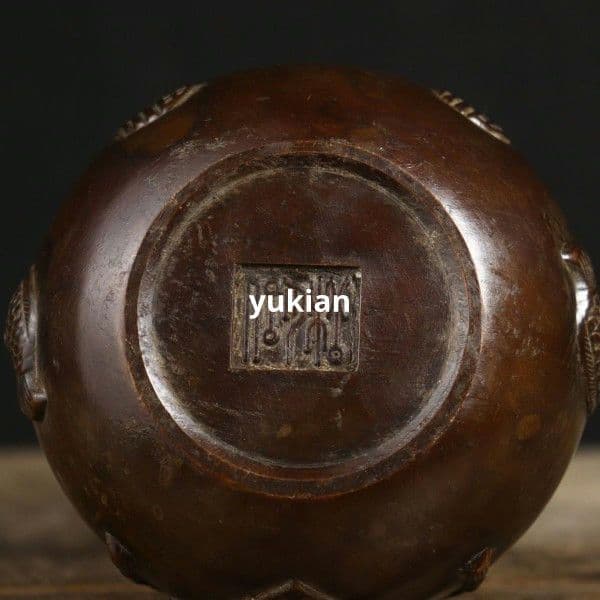 銅細工 福袋 金袋 聚宝盆 置物 装飾品 工芸品 美術品