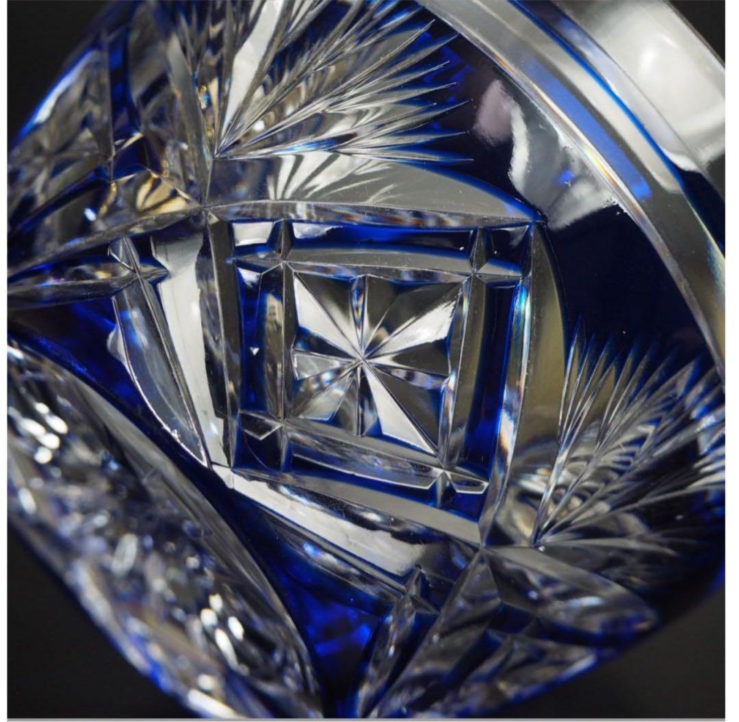 送料無料　区無形文化財伝統工芸士『小林英夫』作　江戸切子向付　共箱　真作保証