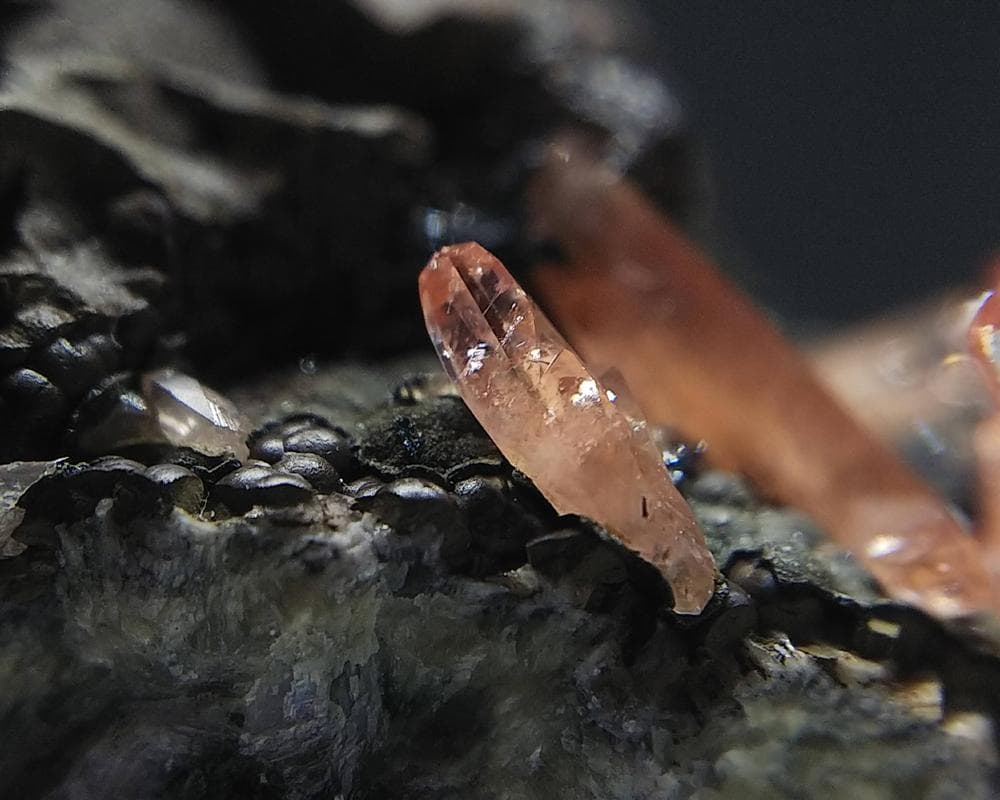 337 ロードクロサイト インカローズ 犬牙状 結晶 母岩付き