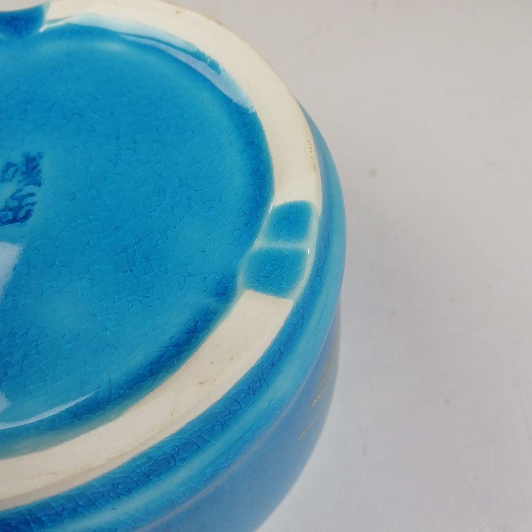 Ｔ９９０　茶器　『浅葱交趾釉』『手桶　茶器』『橋本城岳 造』　共箱　茶道具