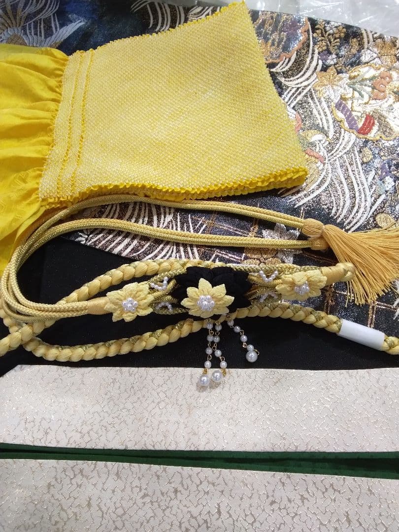 振袖フルセット、正絹振袖、成人式、重ね衿、帯揚げ、帯締め、西陣袋帯