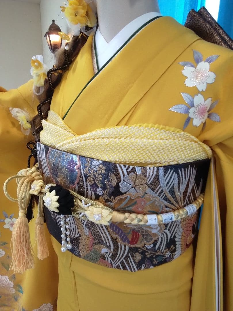 振袖フルセット、正絹振袖、成人式、重ね衿、帯揚げ、帯締め、西陣袋帯