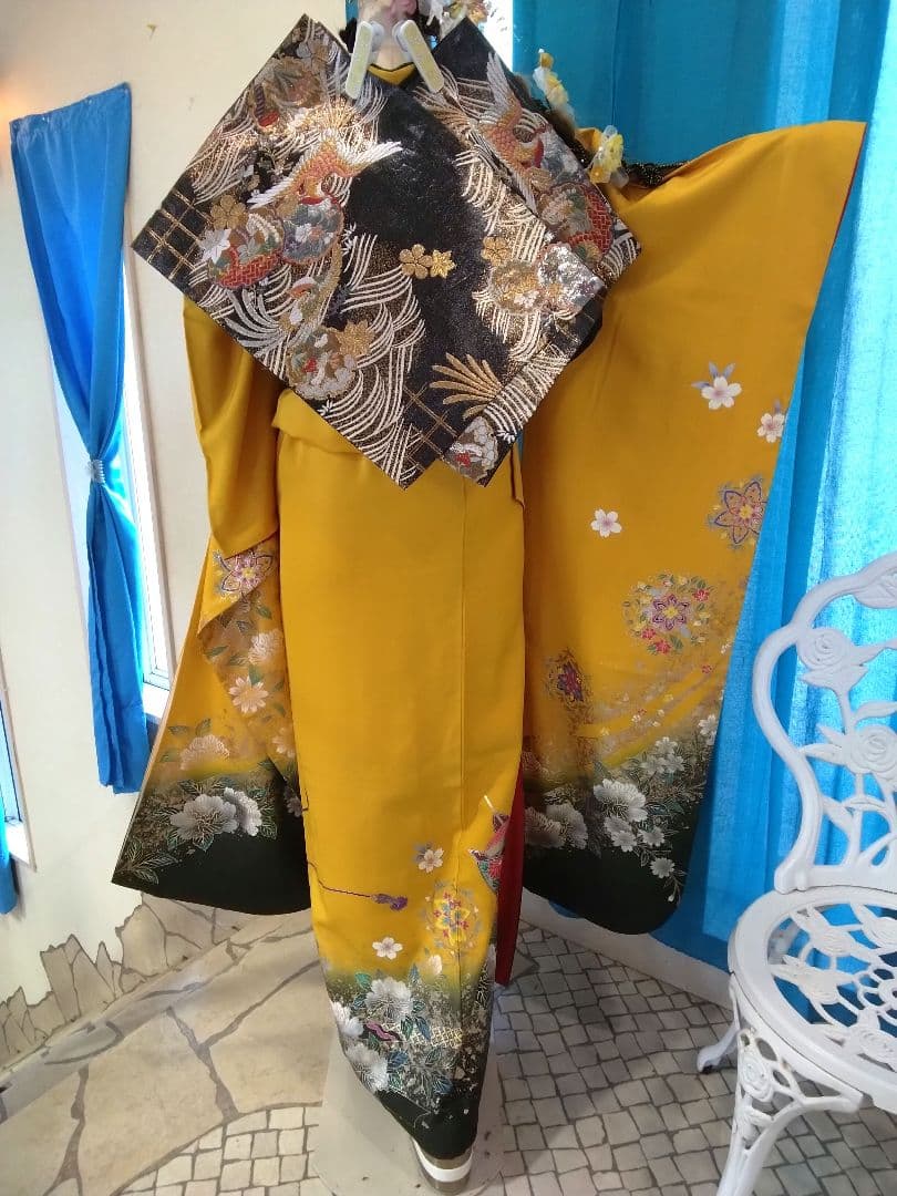 振袖フルセット、正絹振袖、成人式、重ね衿、帯揚げ、帯締め、西陣袋帯