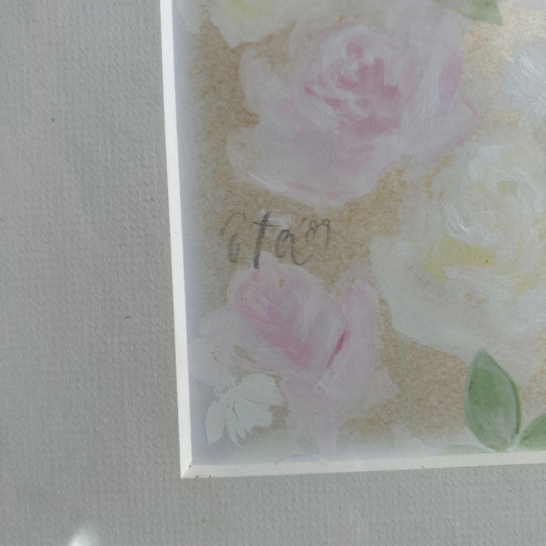 絵画　水彩画　原画　少女　おおた慶文　「バラのかくれんぼ」