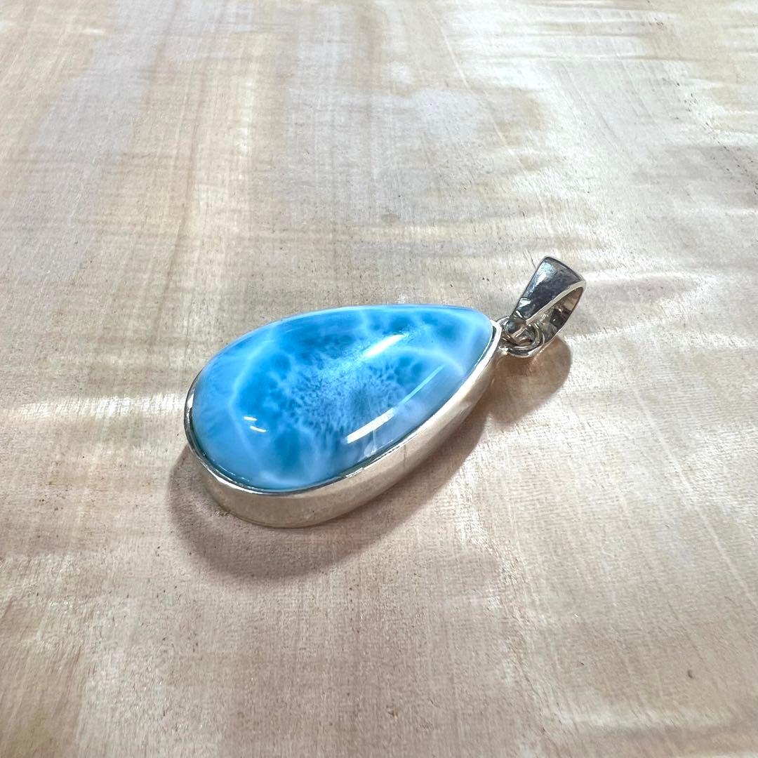 高品質　ラリマー　ペンダント　ネックレス　silver925 3-12