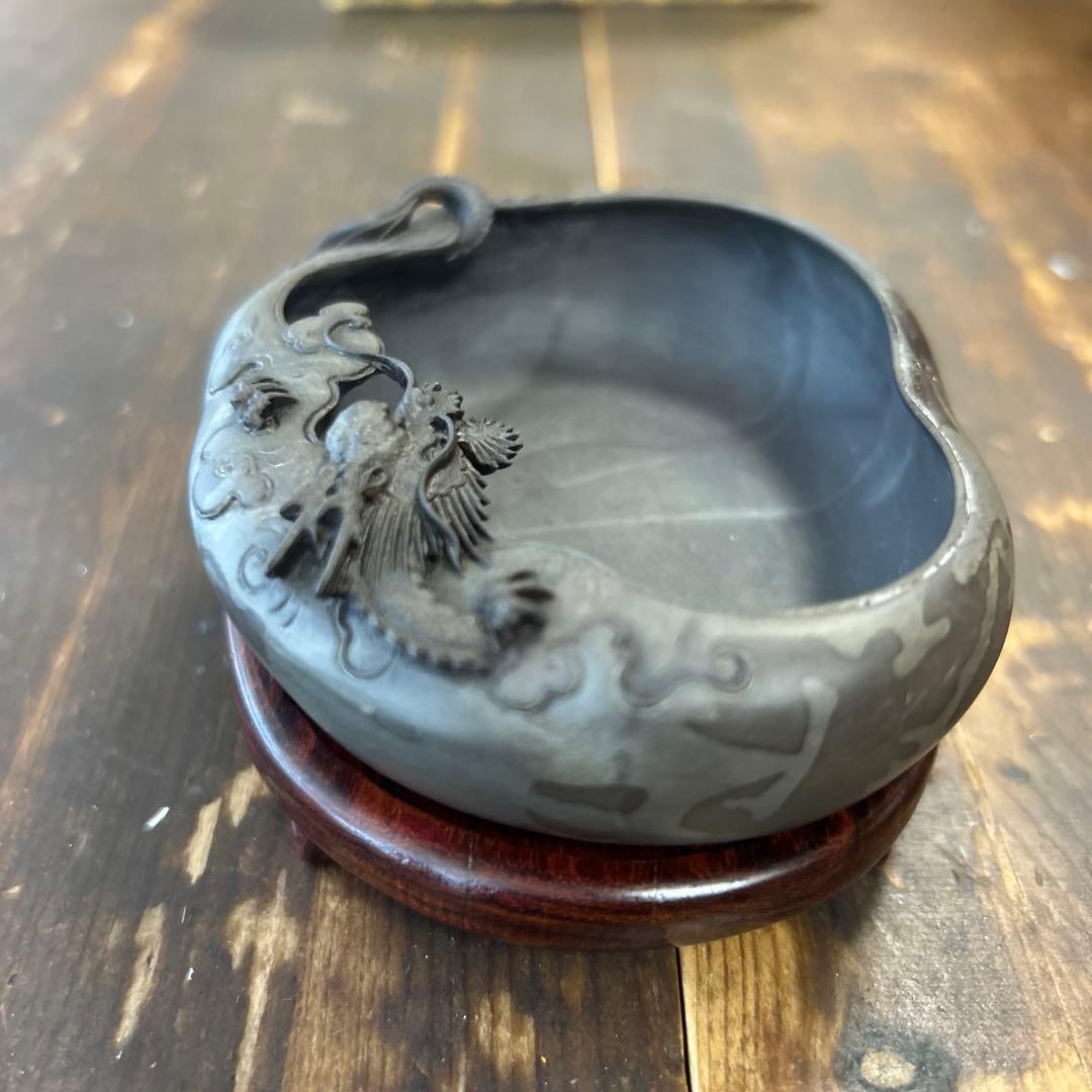 7*7様 書道 硯 老坑水盂雲龍型　美術品　芸術品　骨董品　工芸品　最高級　逸品
