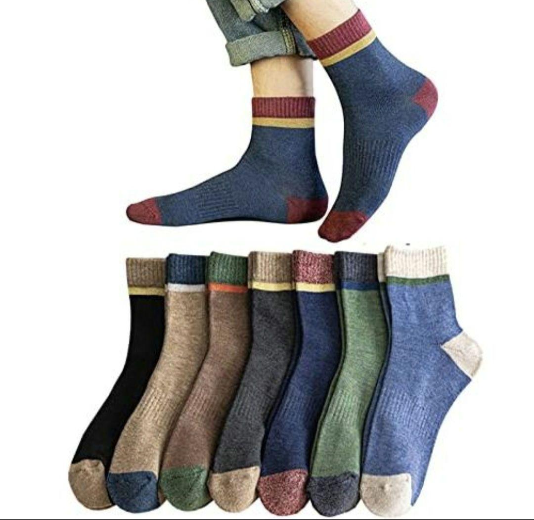 カラーブロックコットンソックス9足セット