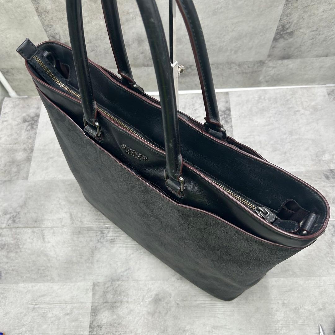 コーチ ベケット 2way ビジネス トートバッグ 革 PVC A4 ブラック