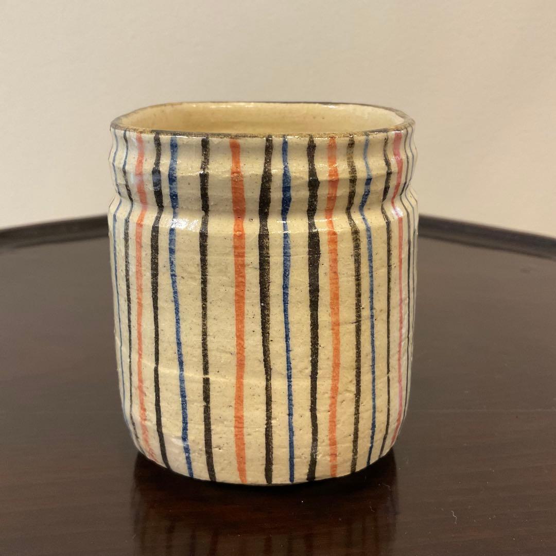 瀬戸 四方 麦藁手 筒向付 火入 湯呑 時代物