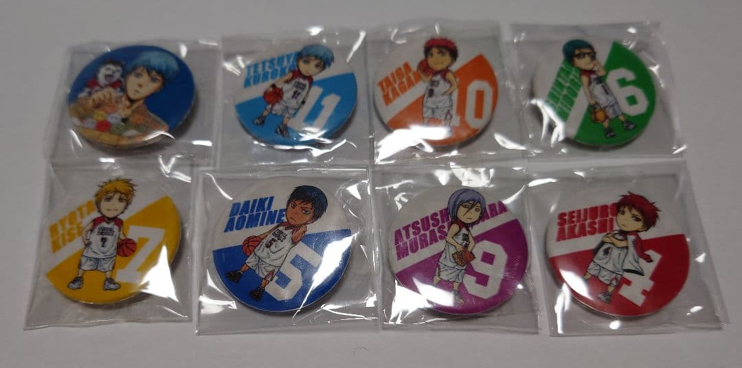 黒子のバスケ ☆ バッジ ☆ 火神 黄瀬 緑間 青峰 紫原 赤司 ☆ 当選品