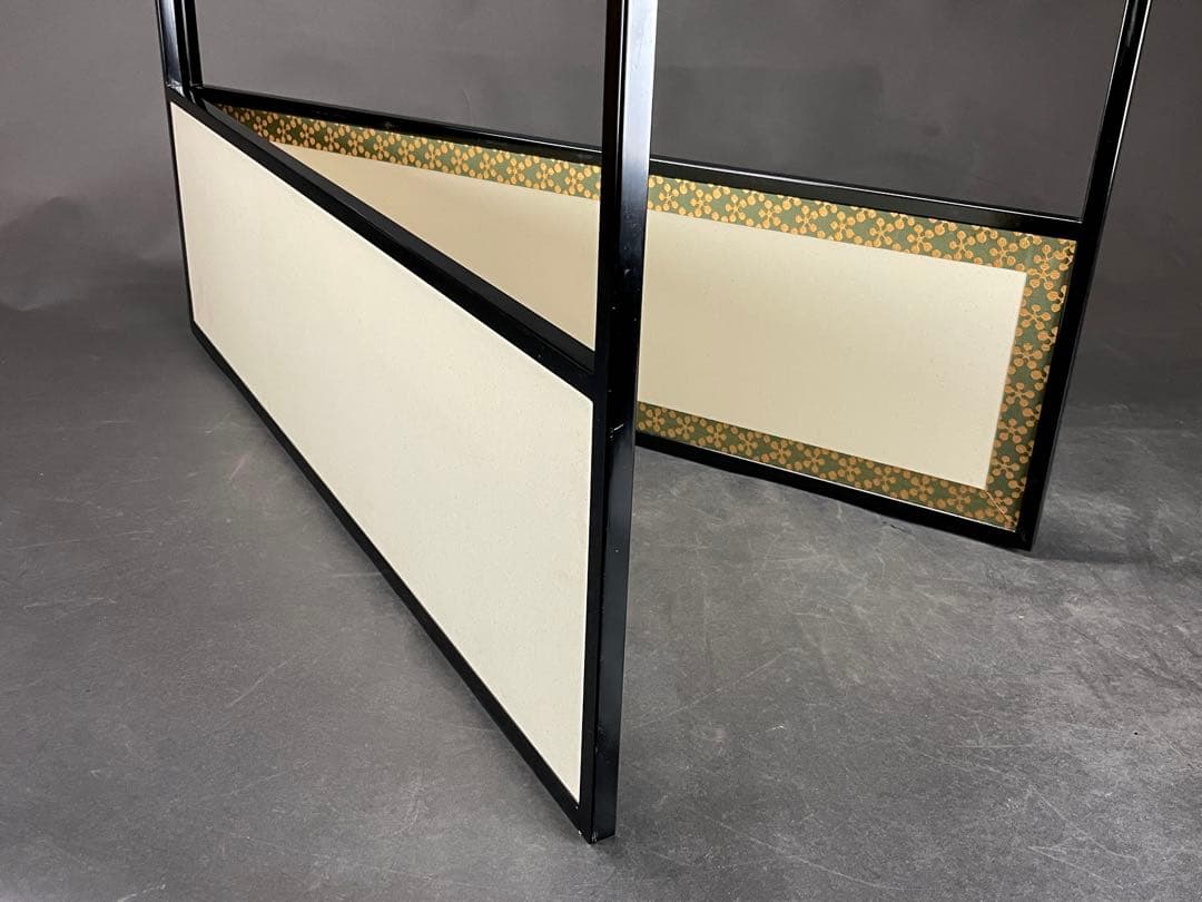 『母』 利休梅 塗縁 2尺4寸 風炉先屏風 元箱 茶道具 （703①）❗️割引