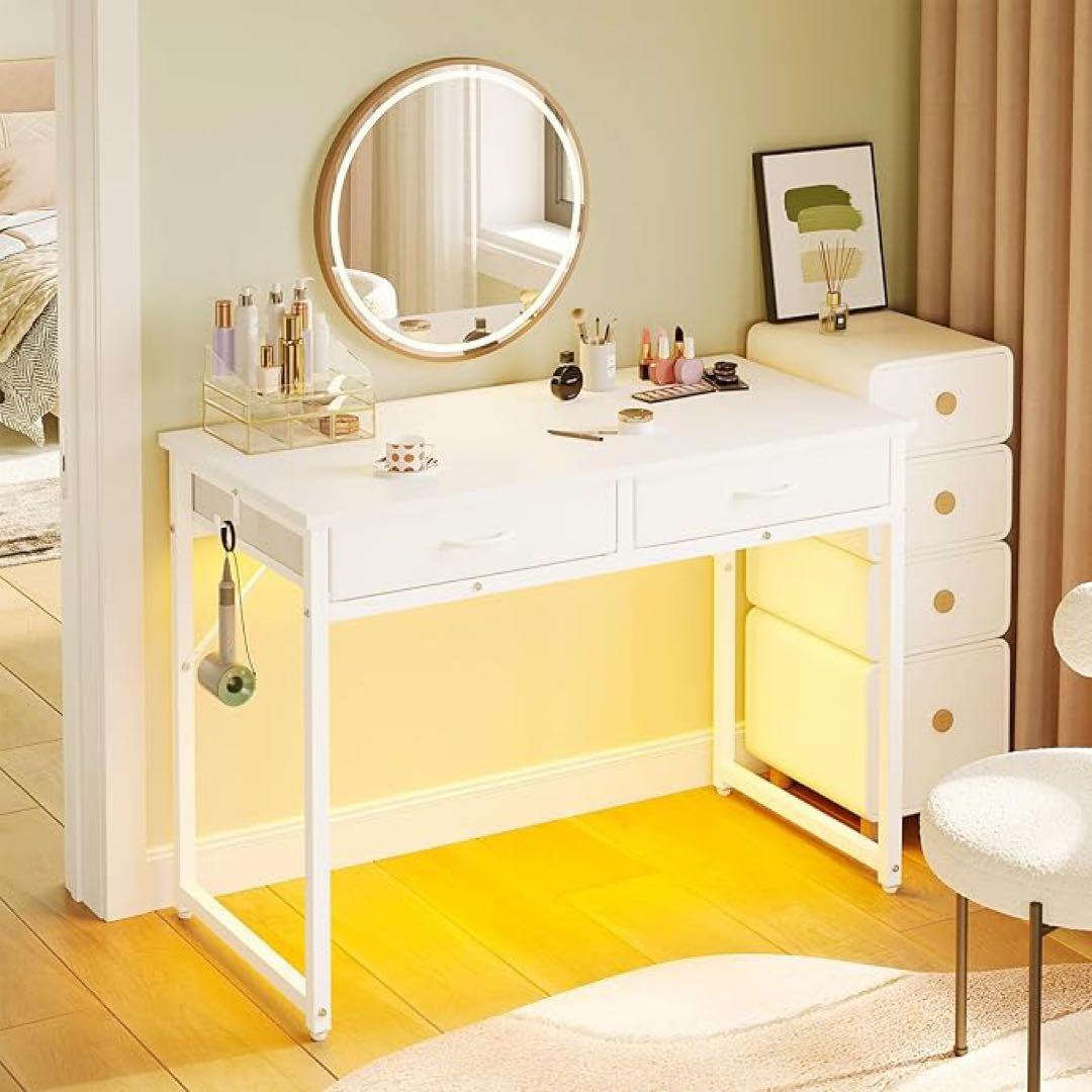 パソコンデスク 引き出し付き 机 pcデスク 幅106cm ゲーミングデスク