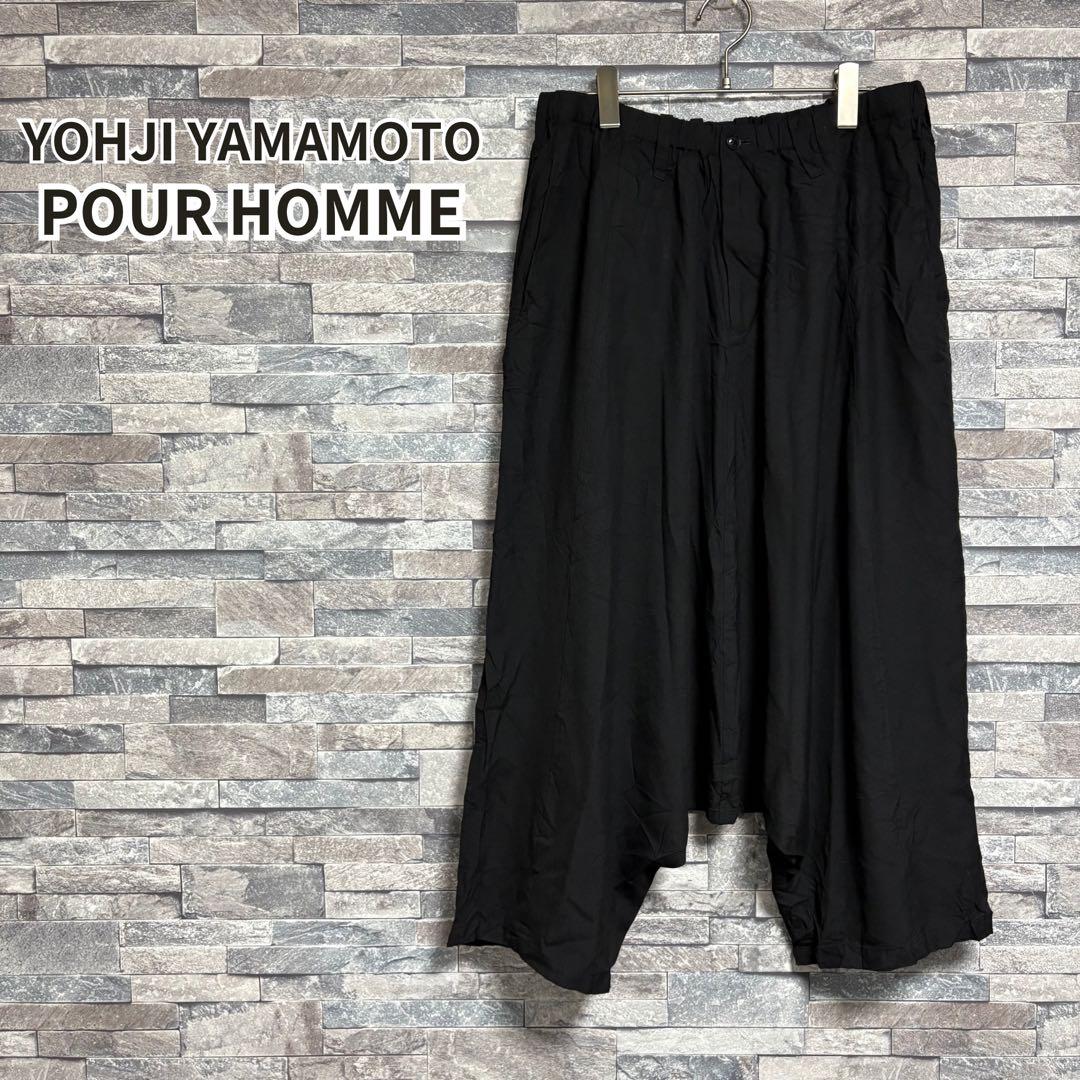 ヨウジヤマモトプールオム 16SS シワ加工サルエルパンツ BLK/2