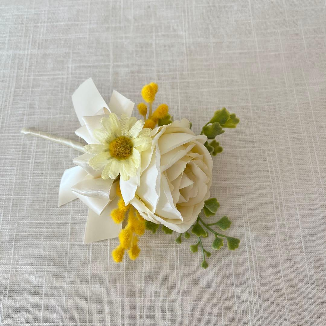 ウェディングブーケとブートニアのセット♡ミモザブーケ♡ガーベラブーケ♡前撮り♡
