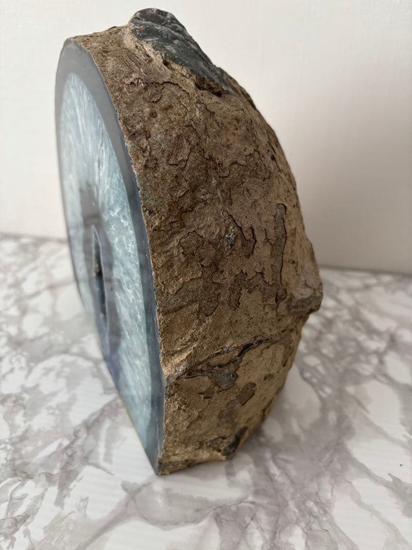 瑪瑙 ブルーメノウ 原石 インテリア　約9.6kg 約19.5✕24cm