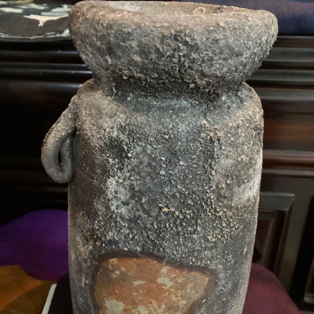 備前焼県重要無形文化財保持者松井輿之作窯変花入年末年始大売り出しです❣️