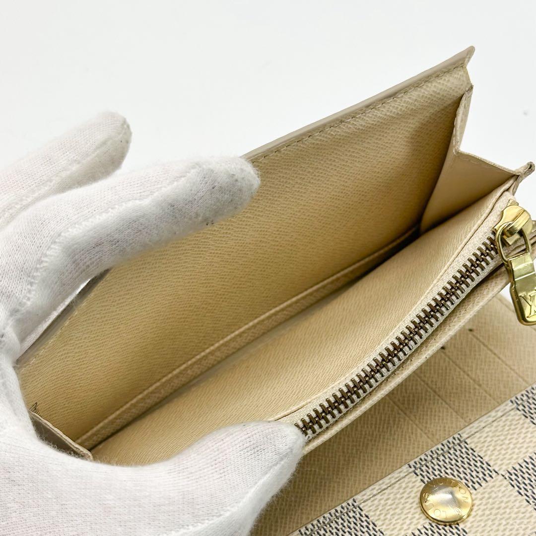 ルイヴィトン ポルトフォイユ アレクサンドラ ダミエ アズール 三つ折り