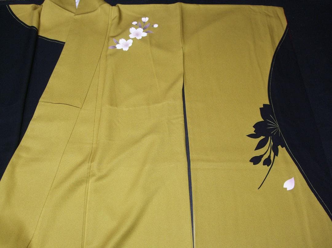 桜尽くし モダン マスタード　西陣じゅらく袋帯　振袖フルセット　ｍ18 成人式