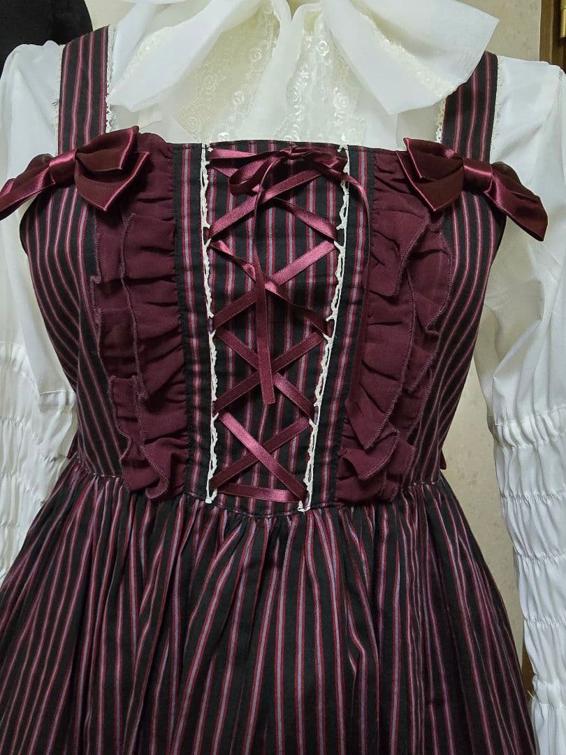 BritishレジメンストライプハイウエストJSK