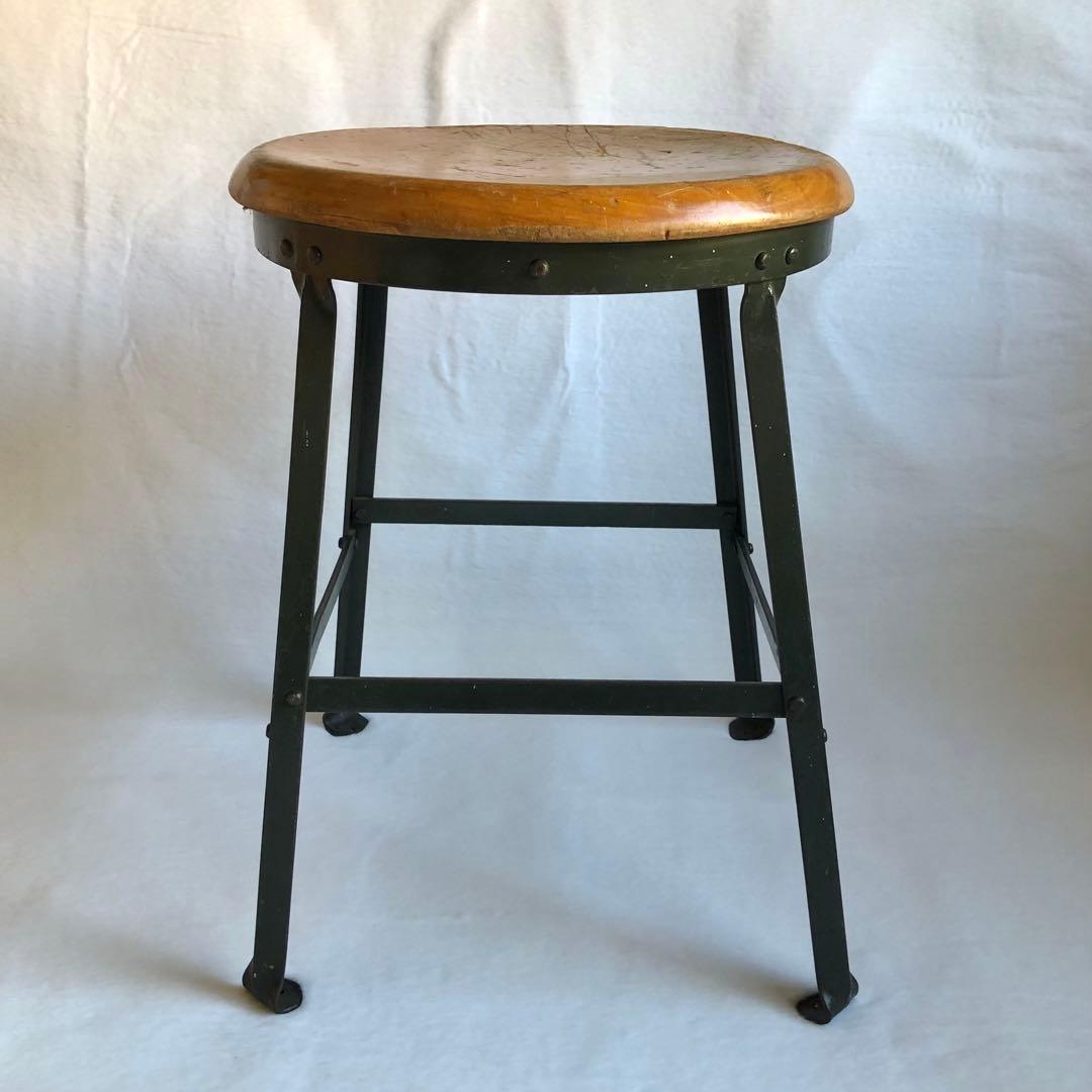 2点 ヴィンテージ オリジナル インダストリアル グランドビュー スツール