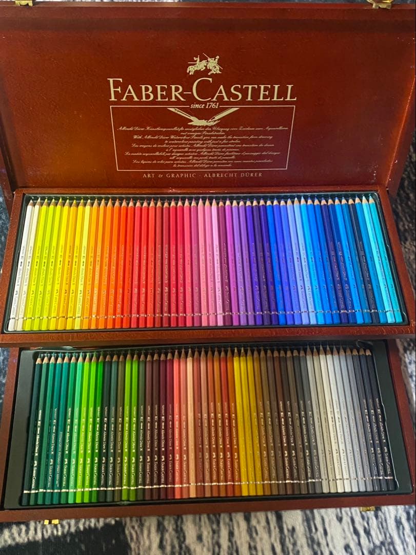 ファーバーカステルFABER-CASTELL 水彩色鉛筆 100本 木箱入り