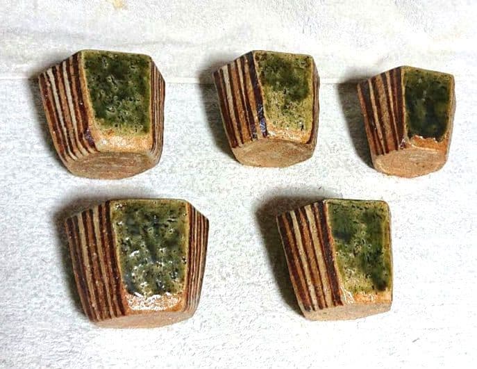 麦藁手向付け 蕎麦猪口 六角形5個セットT153