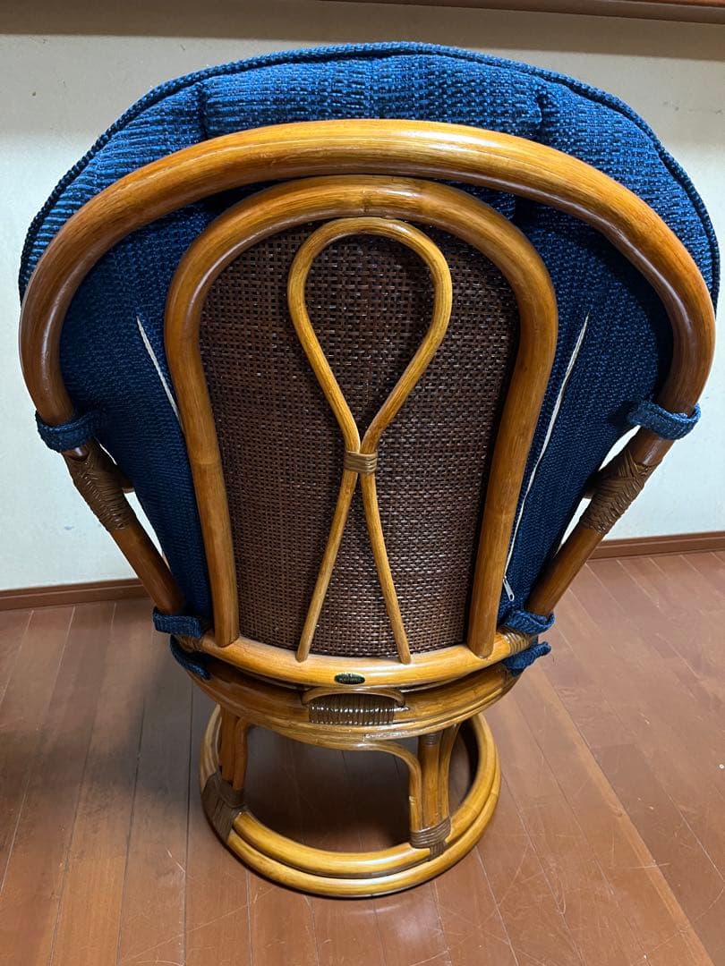 kazama カザマ　オリッサハイバック　チェア　ラタン　回転機能付き①