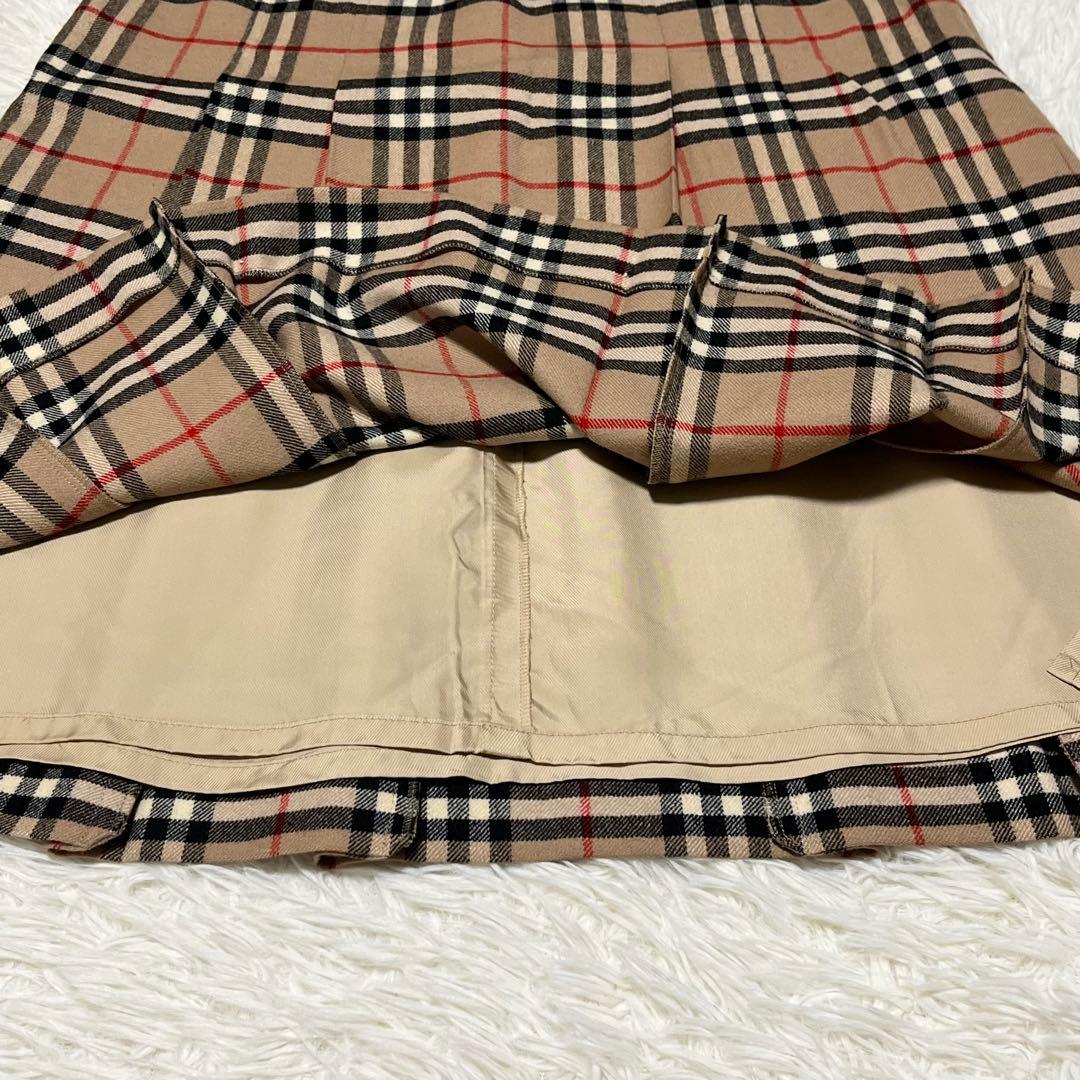 希少✨バーバリーズ ウール100% プリーツスカート ノバチェック 17号