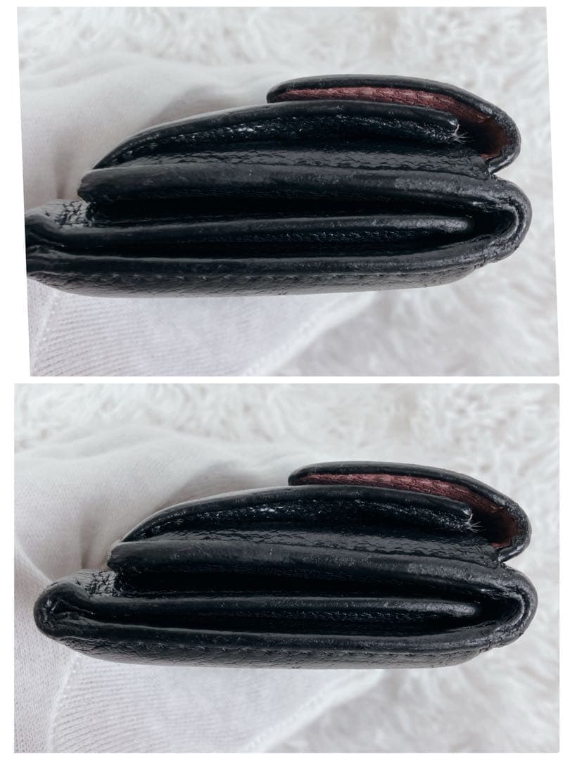 レア色✨ミュウミュウ　3つ折り財布　レザー　5MH020 バイカラー　黒 ピンク