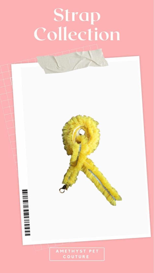 Amethyst Pet Coutureイエローフリルドレス＆ストラップセット