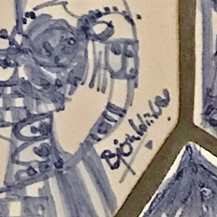 ビョルンウィンブラッド　ヴィンテージ タイルアート壁飾り