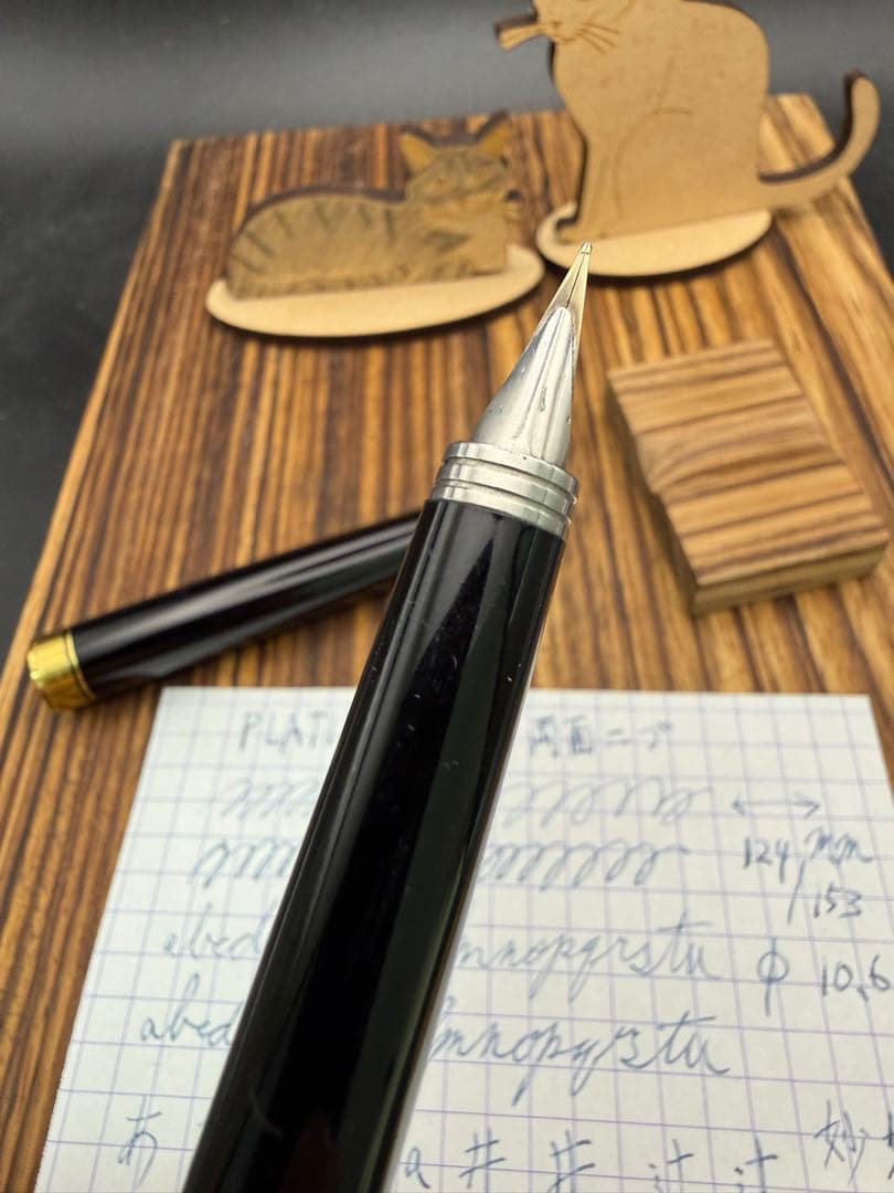 レア PLATINUM 万年筆 両面ニブ ショート