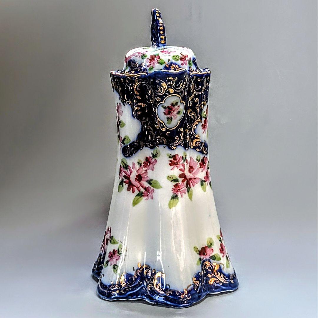 オールドニッポン 明治期 日本陶磁の優美　ティ―ポット　金彩 コバルト 花文