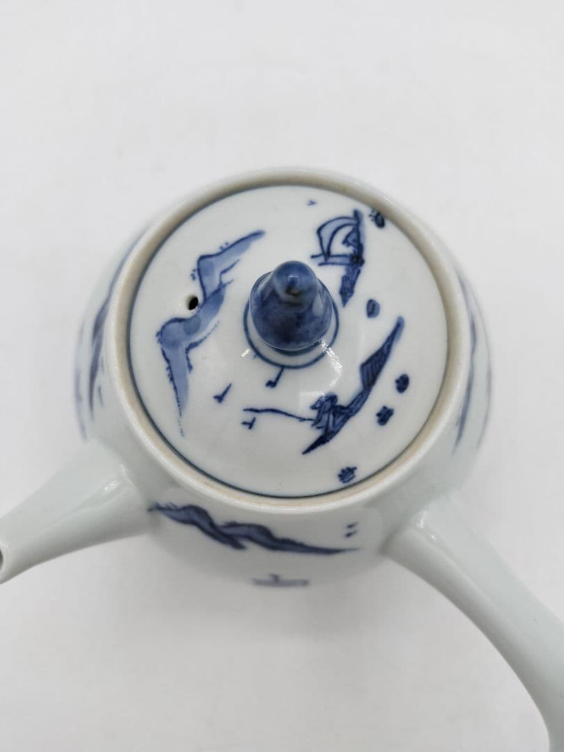 c725 煎茶　急須　山水 平安白鳳 茶道具 古物　京都