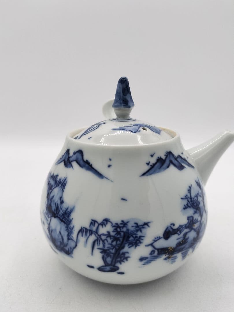 c725 煎茶　急須　山水 平安白鳳 茶道具 古物　京都