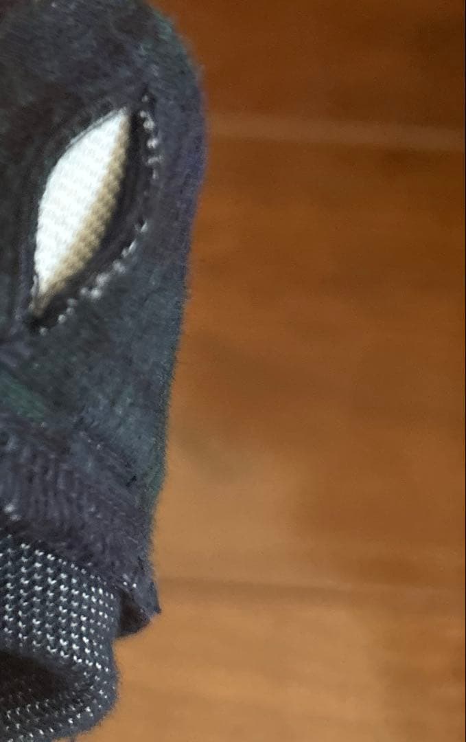 ファミリア　現行品　チェック　ロングパンツ　ネイビー　グリーン　プルオン　ゴム