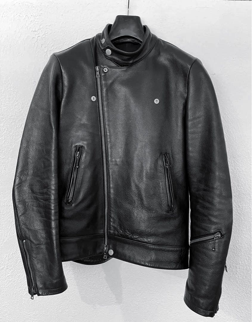 【週末限定★値引き】ライダースジャケット　ブラック　ロンジャン　XS