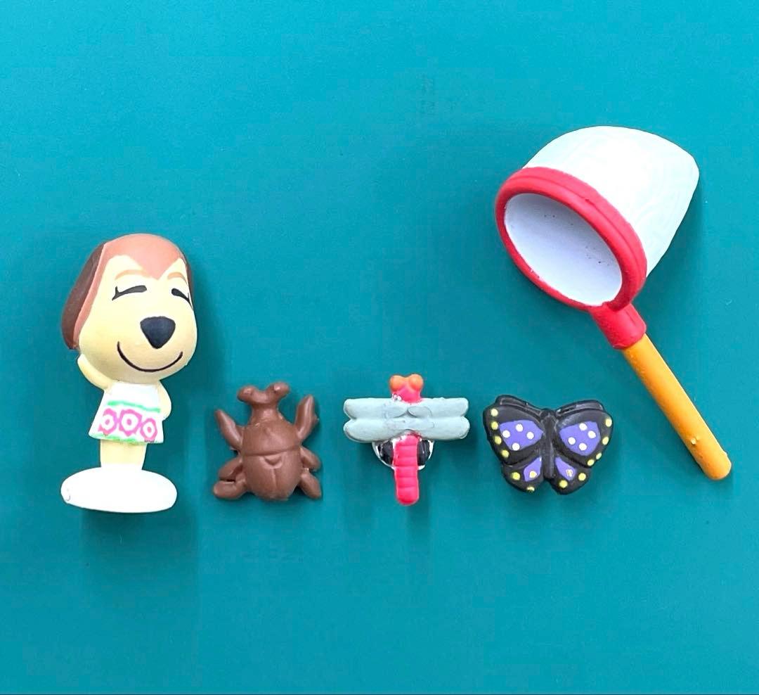 どうぶつの森 森をつくろう！ F-27 マロン 虫取り網 昆虫 フィギュア5種