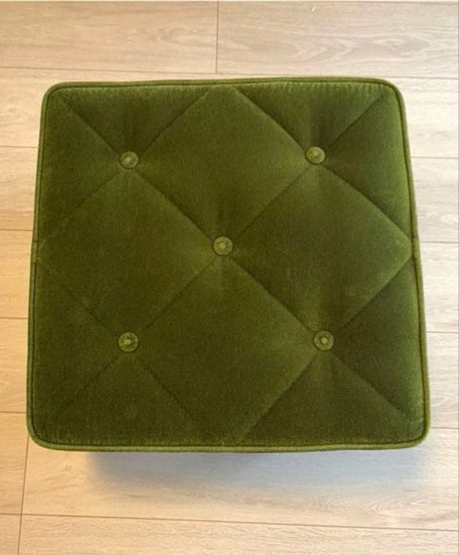 美品　カリモク60 オットマン モケットグリーン
