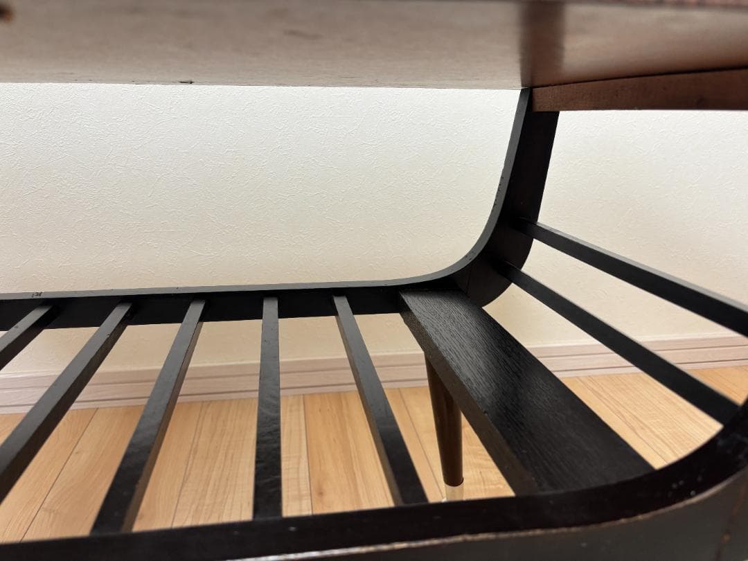 昭和レトロ ミッドセンチュリ　テーブル センターテーブル　木製 棚付き 希少