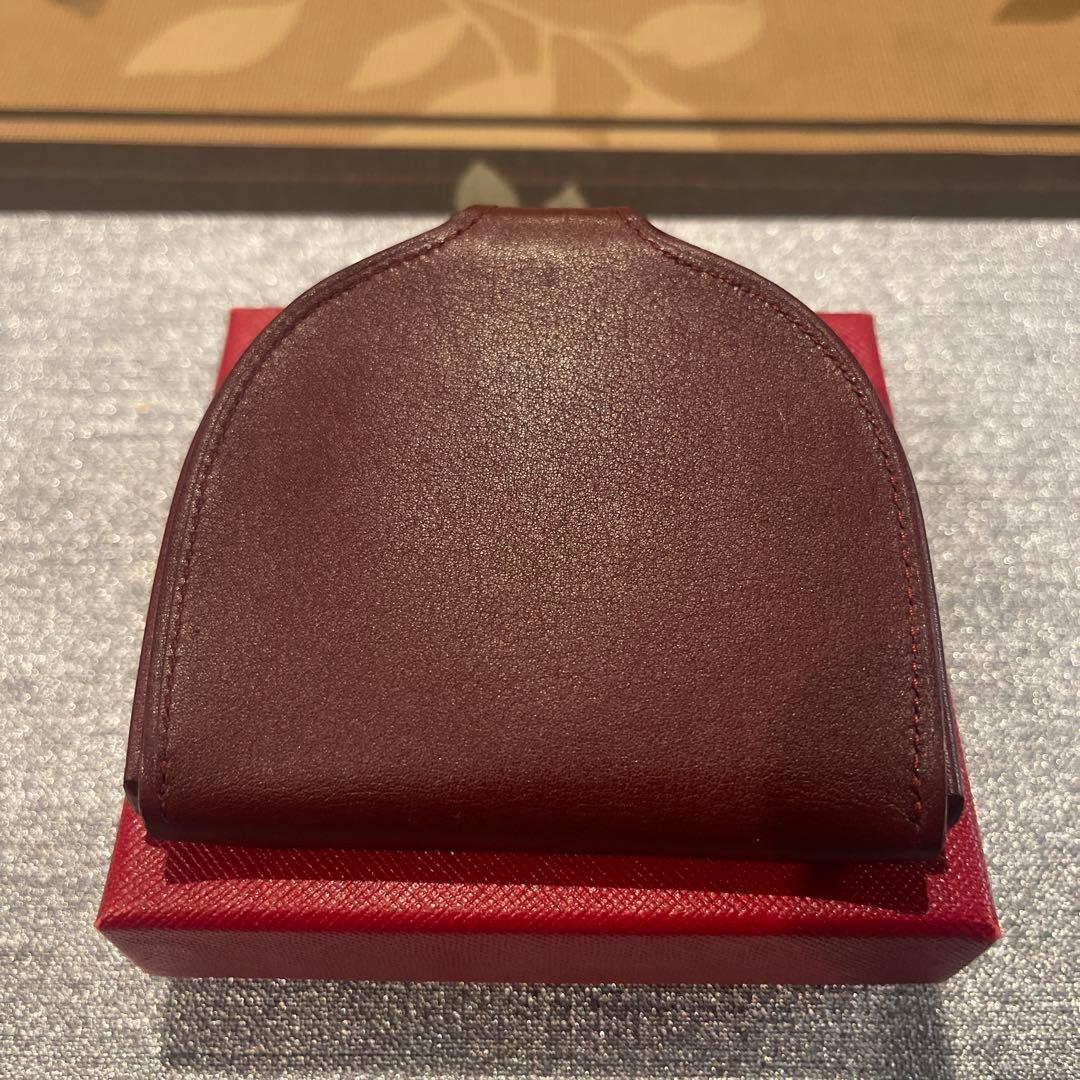 【美品】Cartier 小銭入れ ダークレッド ケース