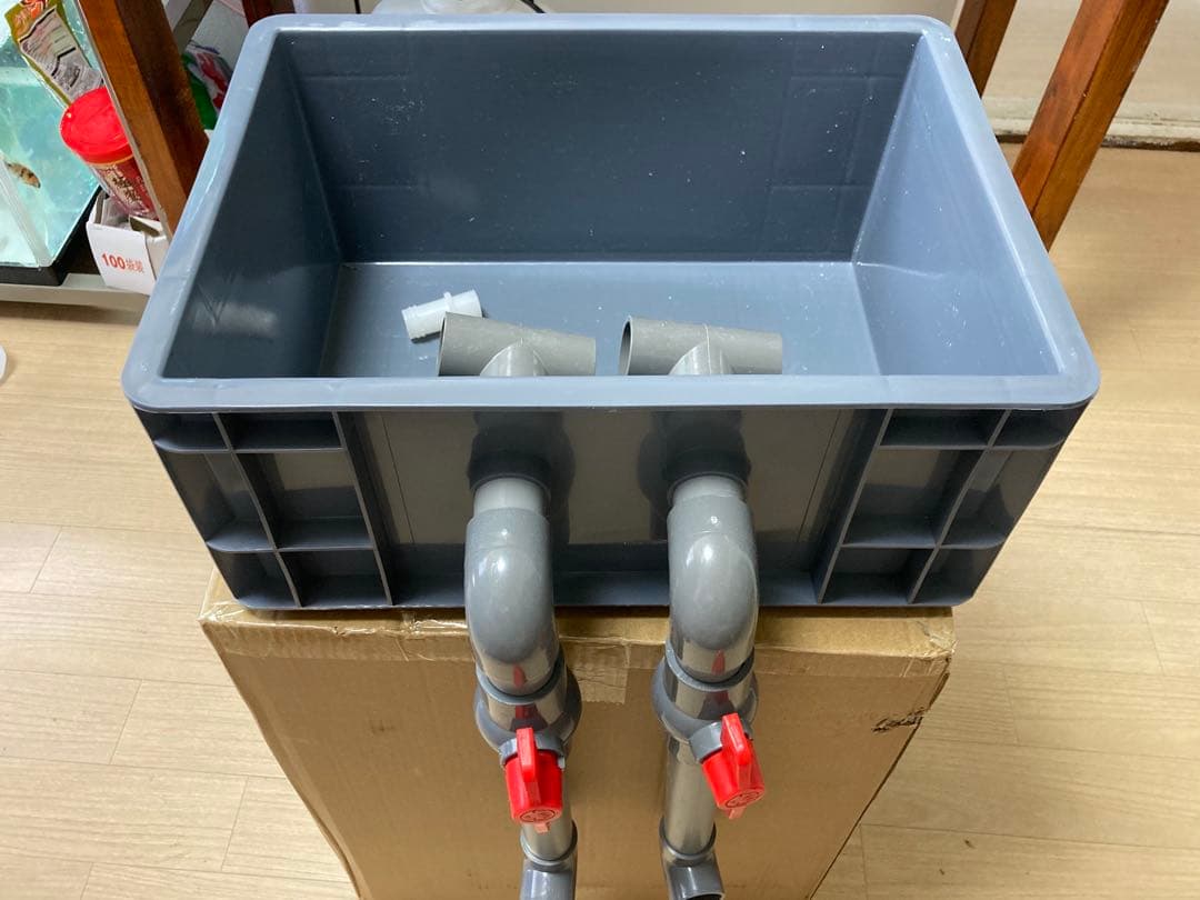 三段式濾過装置大型水槽用沈殿物理生物一体型濾過槽外部式 器水槽濾過試しろ材付き